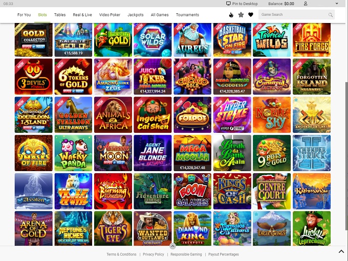 online casino games list